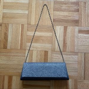 Roberto Vianni Dark grey/silver glittery evening clutch